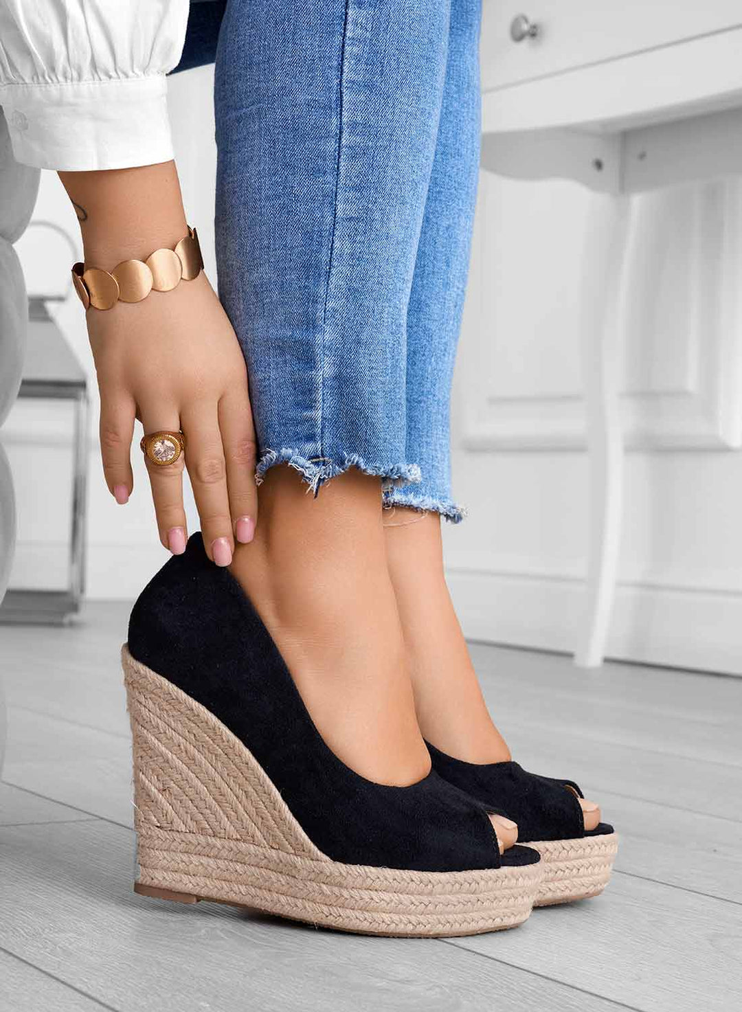 Elegante Damen Keilsandalen im Slip-On-Stil für Frühling & Sommer; bequeme Freizeit-Alltagsschuhe mit Keilabsatz.
