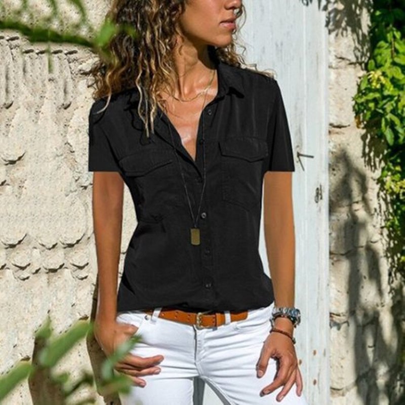 Elegante Komfort Streetwear-Bluse für Damen, kurzärmelig. Trendiges & lässiges Oberteil für den Alltag.