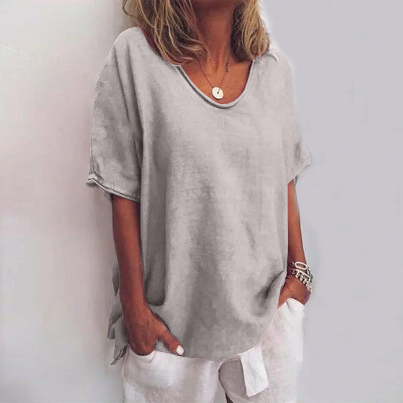 Modische Damen Sommerbluse, kurzärmlig & bequem, ideal für warme Tage und legere Anlässe.
