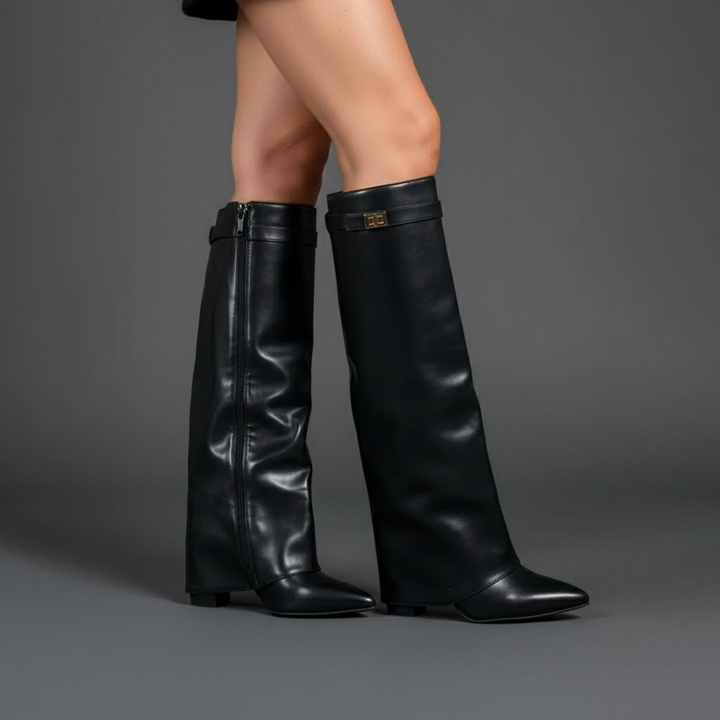 Wintermode für Damen: Overknee-Stiefel 'Yvonne' mit stylischer Schnalle