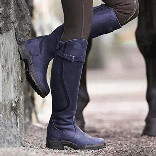 Robuste, wasserdichte Damen Reitstiefel, ideal für Herbst und Outdoor. Schützt vor Nässe beim Reiten.