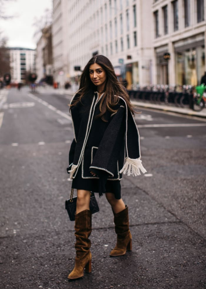 Elegante Damen Schaljacke für Herbst & Winter; warme, stilvolle Modejacke mit lockerem Schnitt.