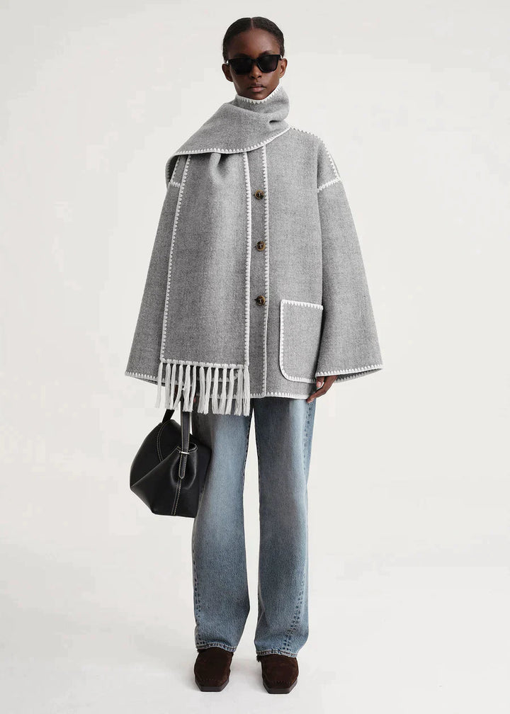 Zeitlose Damen Schaljacke; warme, elegante Freizeitjacke für Herbst & Winter, lockere Passform.