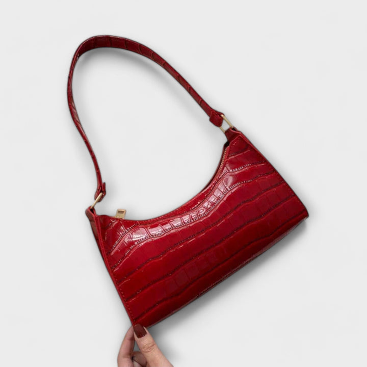 Stilvolle Damen Handtasche in Braun, Kunstleder, mit verstellbarem Riemen, modernes Design.