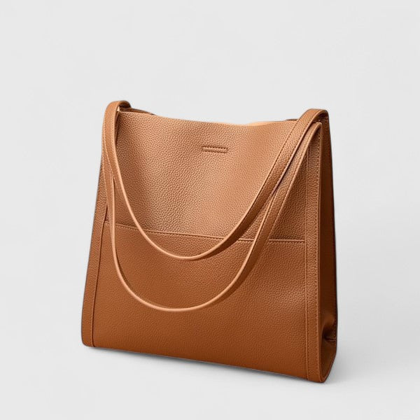 Moderne schwarze Damen Schultertasche, minimalistisch & vielseitig. Perfekte Alltagstasche in Lederoptik für stilvolle Outfits.