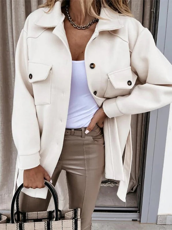 Elegante Damen-Strickjacke mit Knöpfen, Langarm, für Frühling & Herbst, in dezentem Farbton.