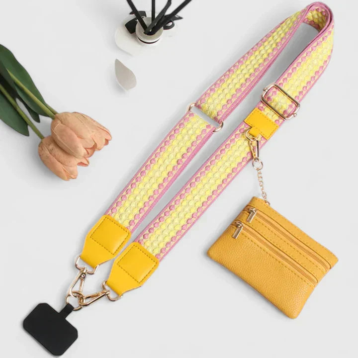 Kompakte, stilvolle Umhängetasche für Damen. Ideale Handytasche für den Sommer.