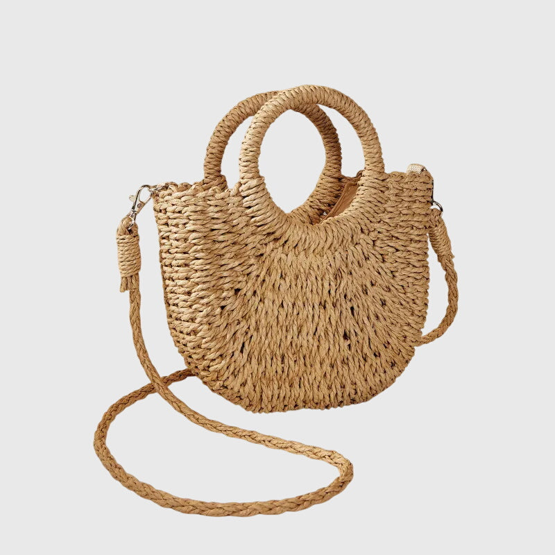Elegante Damenhandtasche im Naturstil, perfekt für den Sommer.