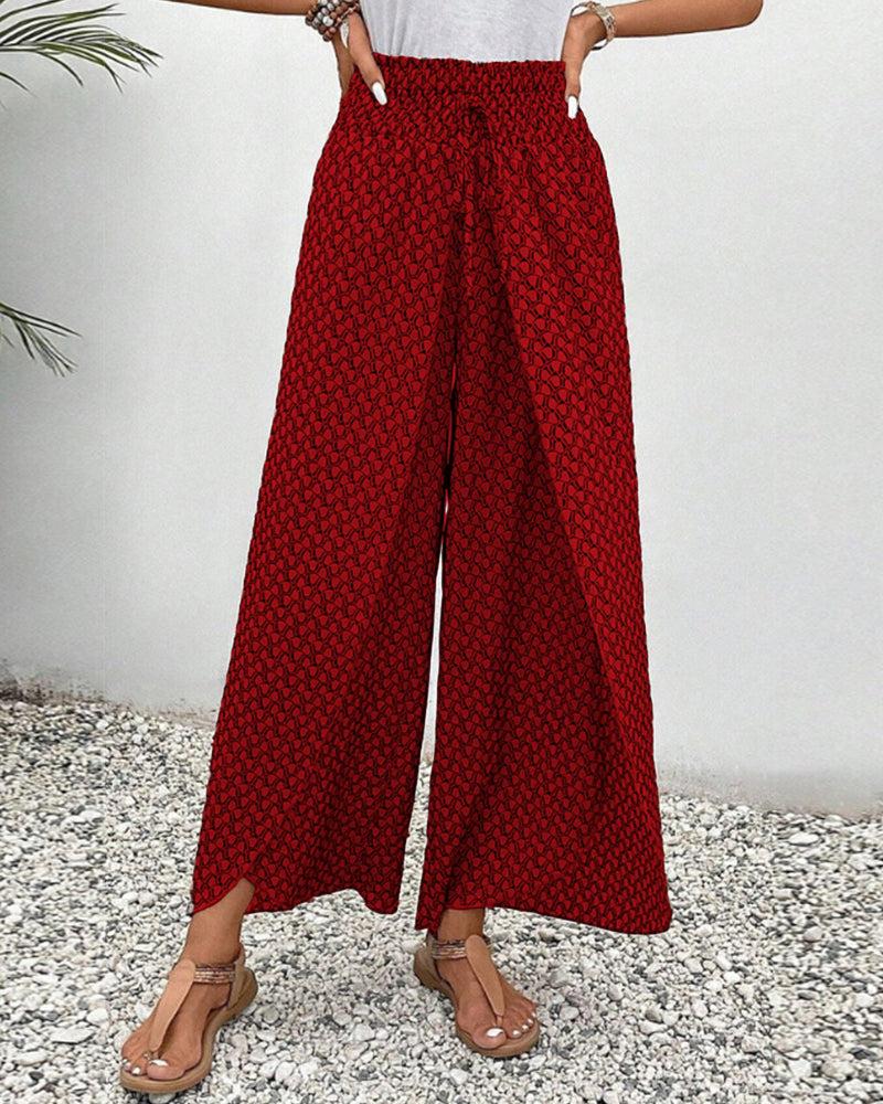 Vielseitige Damenhose: Hoher Bund, weites Bein. Ideal als Business- oder elegante Freizeithose, ganzjährig tragbar.