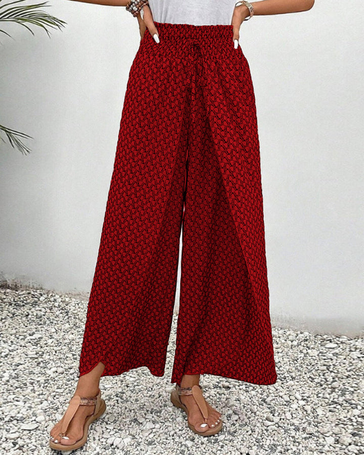 Vielseitige Damenhose: Hoher Bund, weites Bein. Ideal als Business- oder elegante Freizeithose, ganzjährig tragbar.