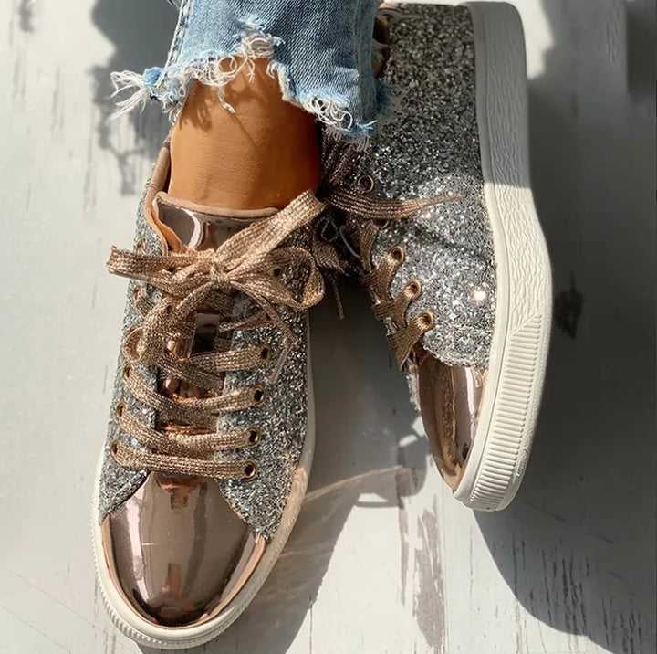 Elegante Damensneaker mit auffälligem Glitzermuster, bequem, passend für vielseitige Outfits, ideal für modebewusste Frauen