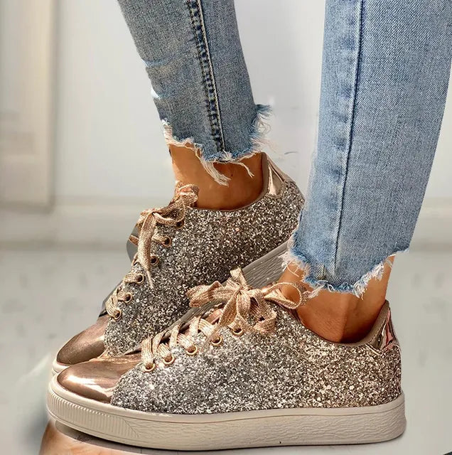 Elegante Damensneaker mit auffälligem Glitzermuster, bequem, passend für vielseitige Outfits, ideal für modebewusste Frauen
