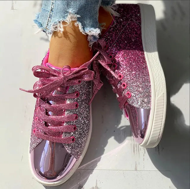 Elegante Damensneaker mit auffälligem Glitzermuster, bequem, passend für vielseitige Outfits, ideal für modebewusste Frauen