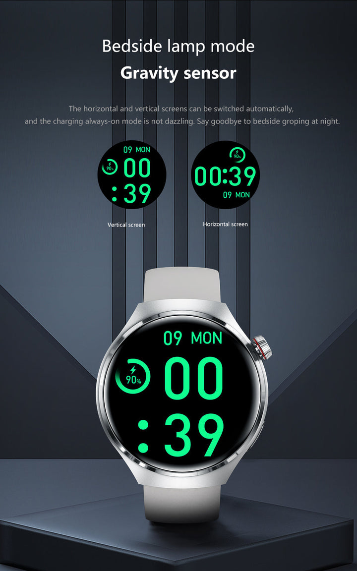 "Elegante GT4 Pro Smartwatch Herren, wasserdicht, schwarzes Gehäuse, AMOLED Display, GPS-Tracker, ideal für Sport"