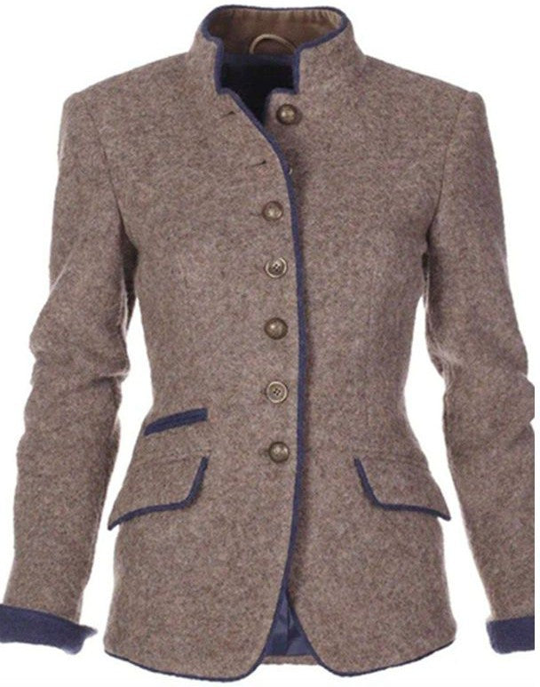 Moderne einfarbige Damen Übergangsjacke. Vielseitiger eleganter Blazer für Frühling, Herbst, Business & Freizeit.