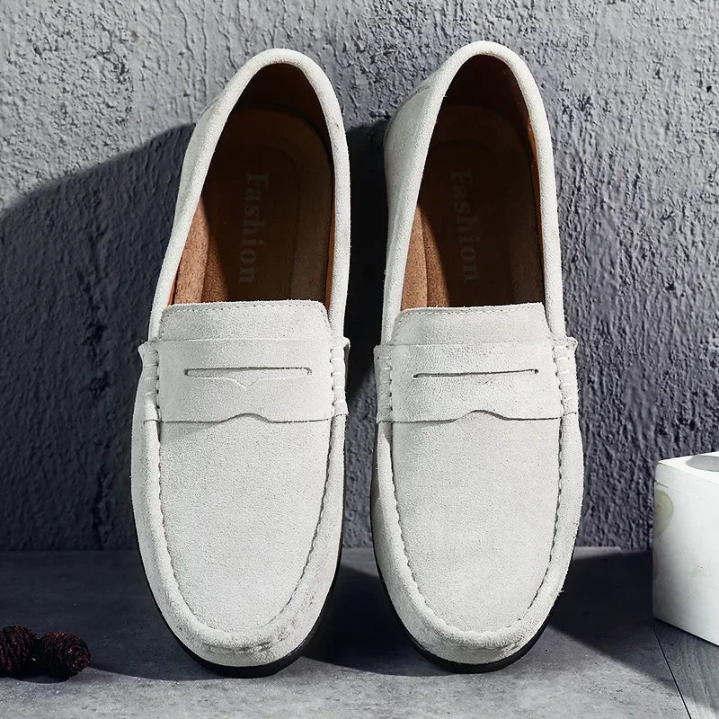 Bequeme schwarze Herren Slip-On Loafers, Penny-Stil, perfekt für den Frühling, Büro und Freizeit.