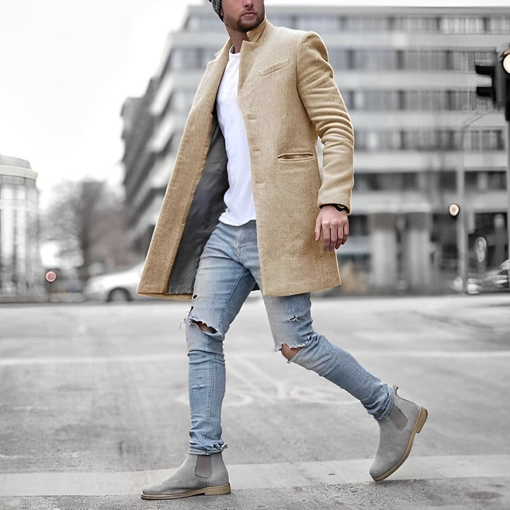 Stilvolle Herrenjacke in Beige oder Grau. Modernes Sakko, vielseitig kombinierbar für einen eleganten Auftritt.