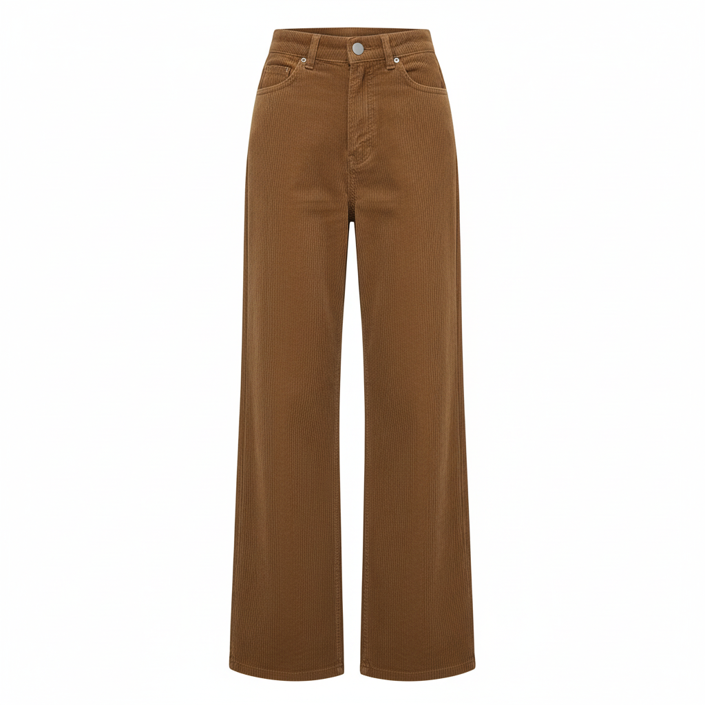 Elegante Khaki Damen High-Waist weite Hose, perfekt für Business & Freizeit, komfortabel & modern.