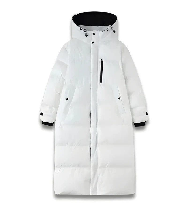 Stilvolle Damen Outdoorjacke, lange Winterjacke in Schwarz für optimalen Schutz. Warmer Wintermantel für Damen.