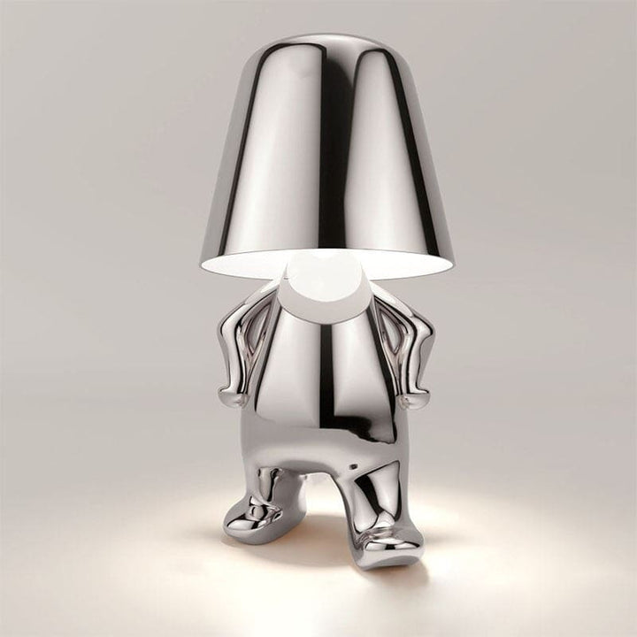Schlafzimmerlampe Gold. Moderne LED-Tischlampe für sanfte, indirekte Beleuchtung mit Stil.