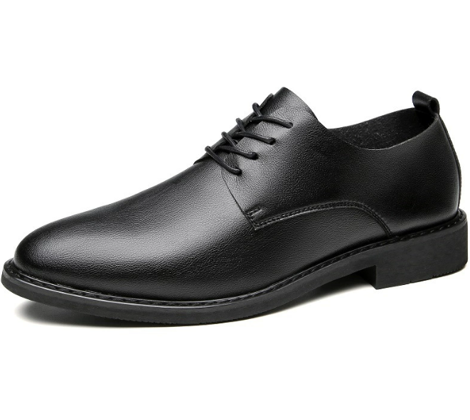 Elegante schwarze Herren Oxford Schnürschuhe, ideal für Business, Büro & festliche Anlässe im Frühling.