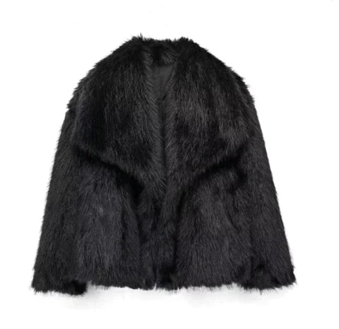 Klassische, elegante Damen-Winterjacke mit Kapuze in Schwarz, vielseitig für Alltag und Wintermode.