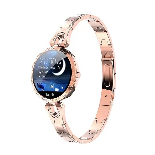 Komfortable Damen Smartwatch mit Touchscreen, wasserdicht, für Fitness-Tracking und intelligente Funktionen.
