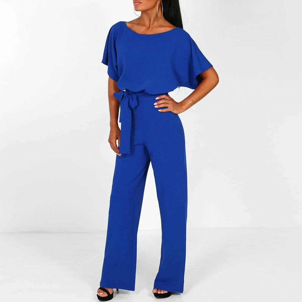 "Eleganter beige Damen Jumpsuit, femininer Schnitt, betont Konturen, ideal für Dinnerpartys und Ausflüge, vielseitig stilvoll