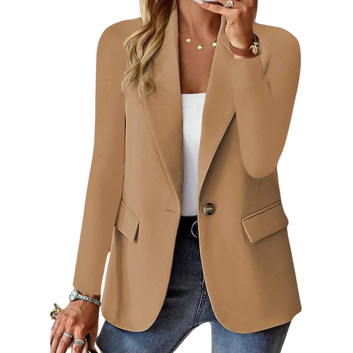 Vielseitiger brauner Damen Blazer, modisch & bequem, ideal für Alltag, Büro und smarte Looks.