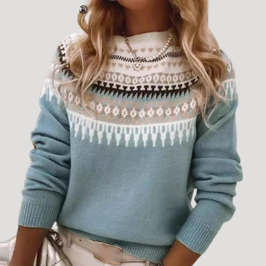 Bequemer Fair-Isle Strickpullover für Damen, stilvoll & gemustert, ideal für vielseitige Frühlingsmode.