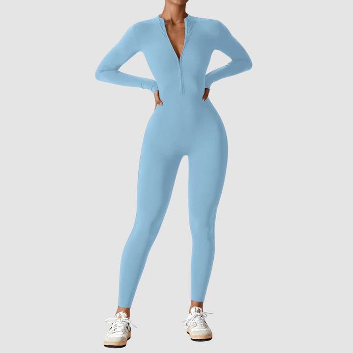 Frühlings Jumpsuit für Damen, elegant, stretchig, mit Reißverschluss, vielseitiger Mode-Einteiler.