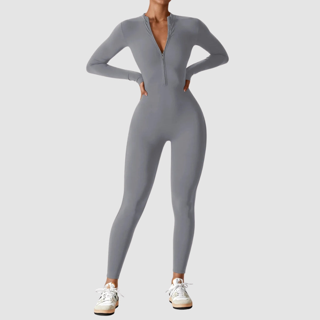 Eleganter Damen Jumpsuit für den Frühling, stretchig, mit praktischem Reißverschluss & hohem Komfort.