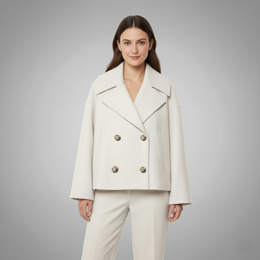 Eleganter Damen Kurzmantel Magdalena in Schwarz – Ideal für Freizeit und Alltag.