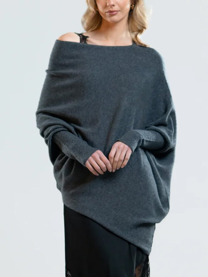 Stylischer Damenpullover schulterfrei, Strickware, perfekt für ein modernes, vielseitiges Outfit.