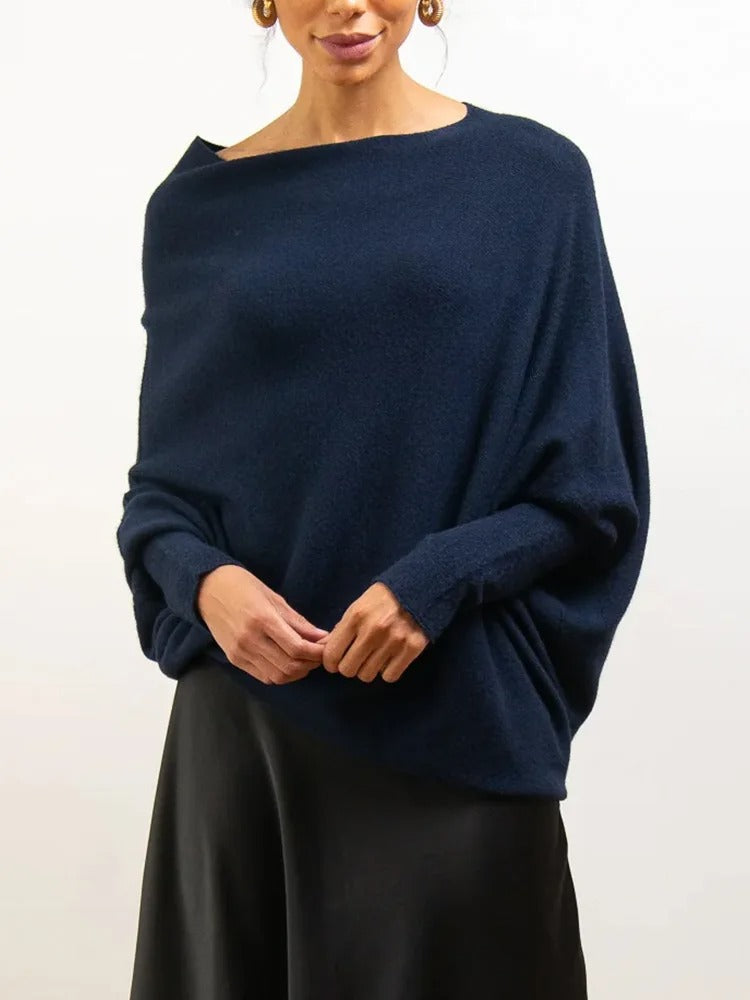 Zeitloser Damen Strickpullover schulterfrei, modern & bequem, ideal für elegante Herbst-Looks.