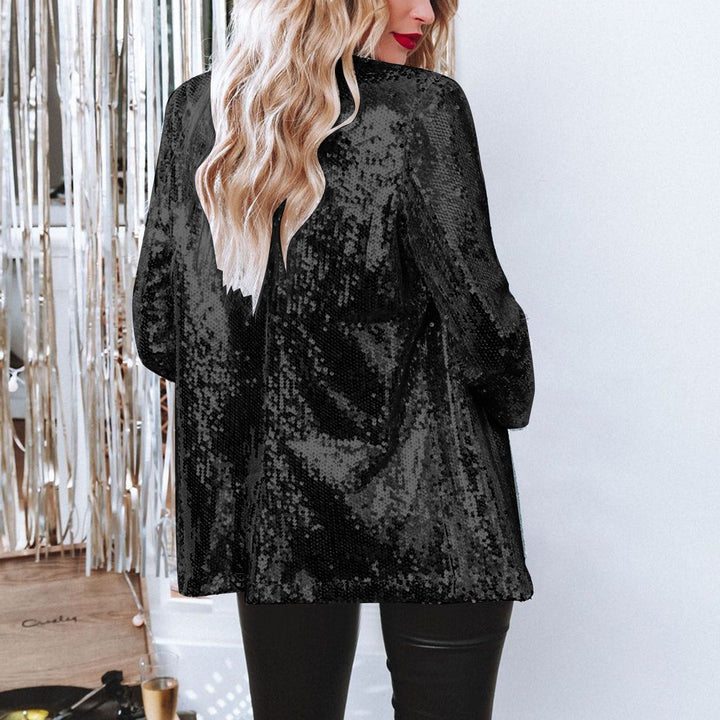 Glamouröser Damen Party Blazer mit funkelnden Pailletten. Ideal für einen glänzenden Auftritt am Abend.