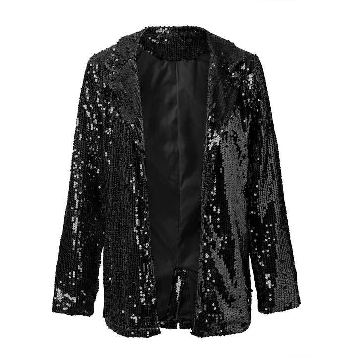 Luxuriöser Damen Abend Blazer aus schimmernden Pailletten. Ein eleganter Glitzer Blazer für besondere Anlässe.