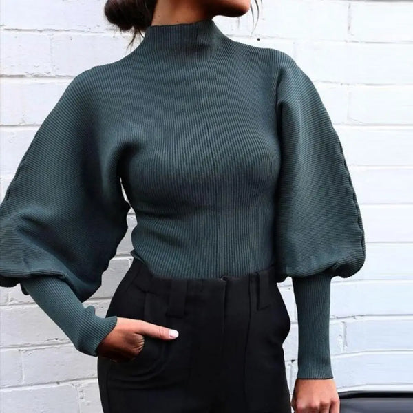 Vielseitiges Damen Oberteil: bequemer Pullover mit Puffärmeln, ein Must-have für jede Saison.