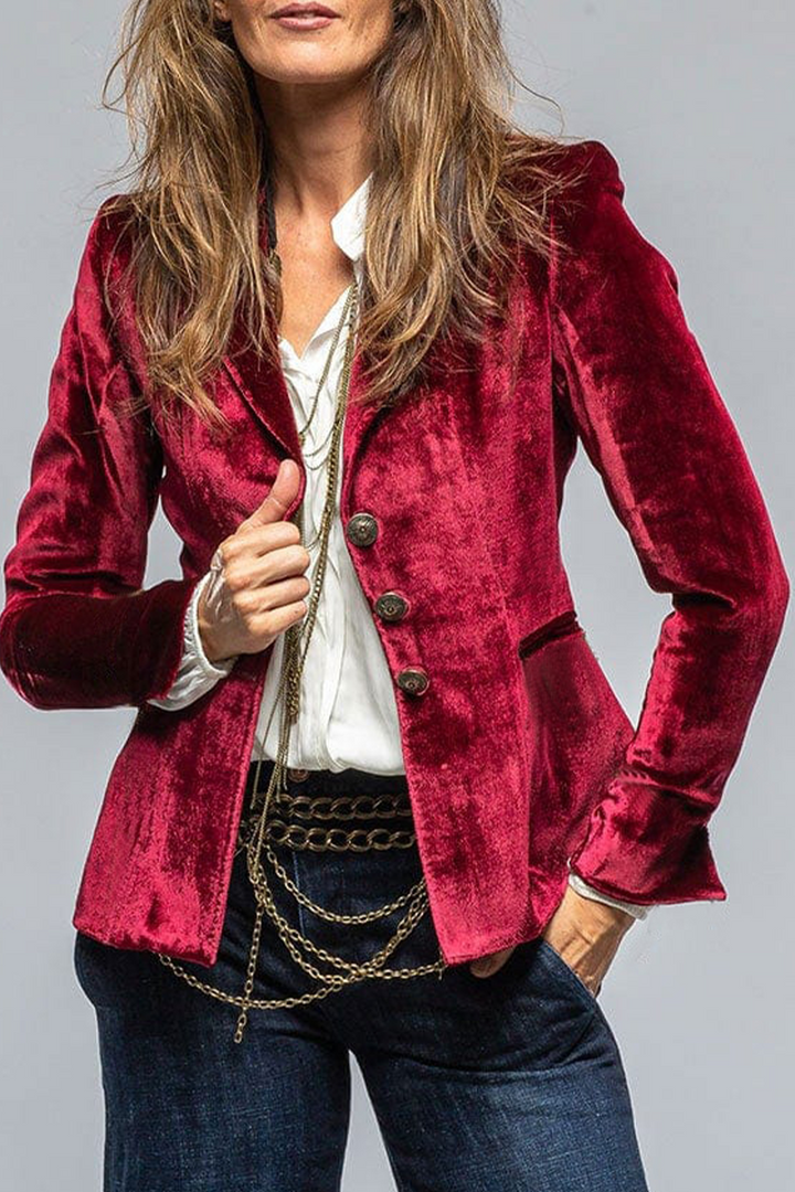 Eleganter Damen Slim Fit Blazer, ein modisches Retro Jackett mit Revers für Business & Freizeit.