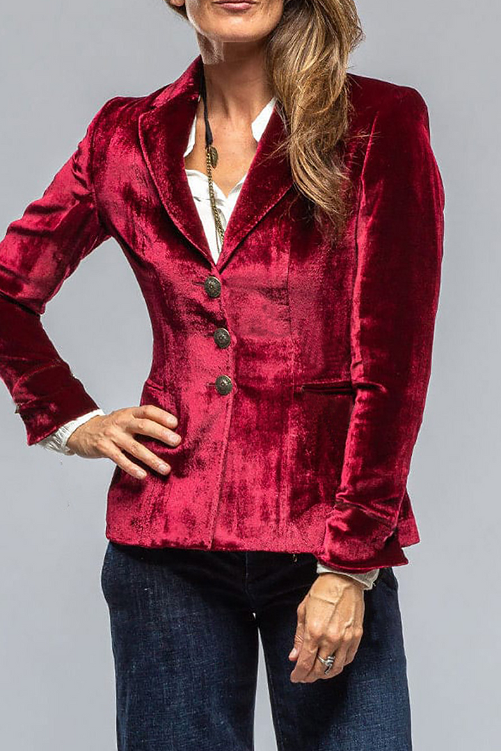 Klassisches Damen Jackett für das Büro, eleganter Slim Fit Business Blazer mit Revers und Taschen.