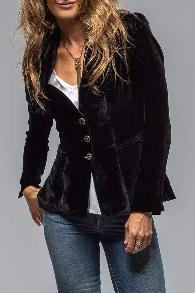 Modischer Retro Damen Blazer, Slim Fit, für Frühling & Herbst, mit elegantem Revers und Taschen.