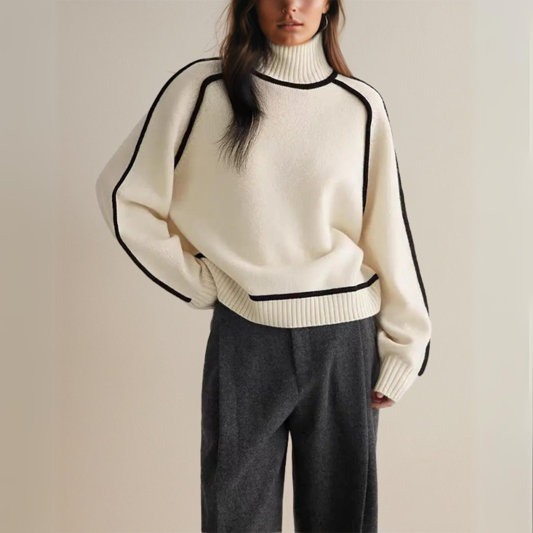 Eleganter Damen Rollkragenpullover für den Winter, warm und bequem mit hohem Kragen. Perfekt für Herbst/Winter.
