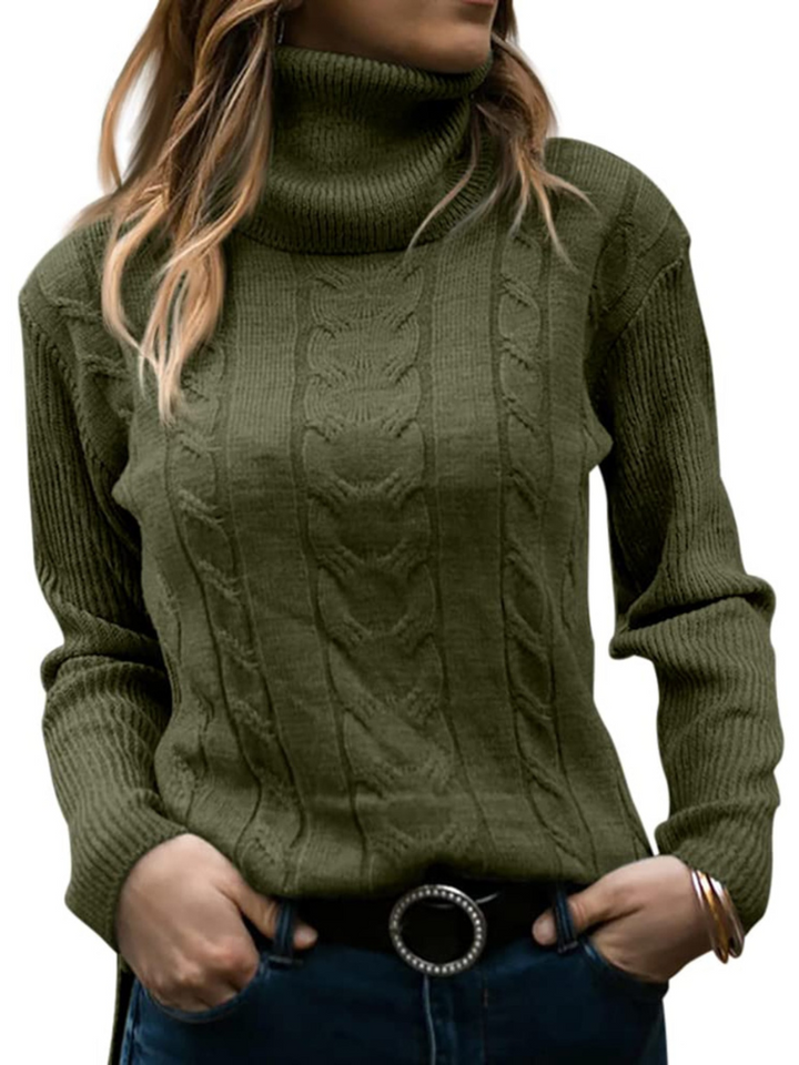 Kuscheliger Damen Rollkragenpullover, langarm. Perfekt als warmer Winterpullover für gemütliche Tage.