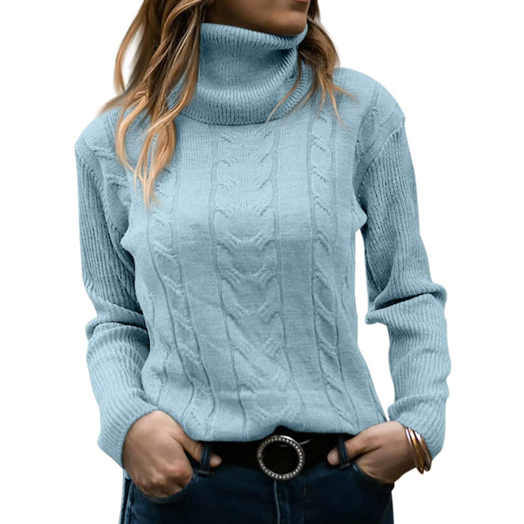 Stilvoller Damen Langarm-Rollkragenpullover. Ein warmer, bequemer Winterpullover für jeden Anlass.