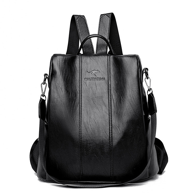 Eleganter Damen Rucksack (Schwarz) mit Diebstahlschutz & Zwei-Wege-Griff. Ideal für Stadt & Reise.