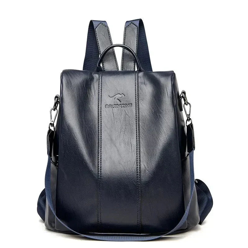 Vielseitiger Damen Rucksack (Rot) mit Schultergurt & zwei Griffen. Tragbar als Rucksack oder Handtasche.