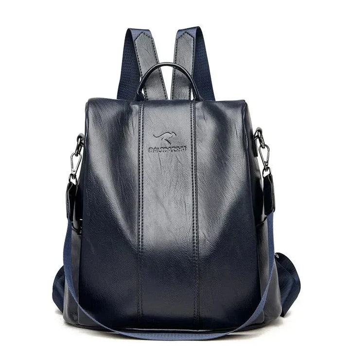 Vielseitiger Damen Rucksack (Rot) mit Schultergurt & zwei Griffen. Tragbar als Rucksack oder Handtasche.