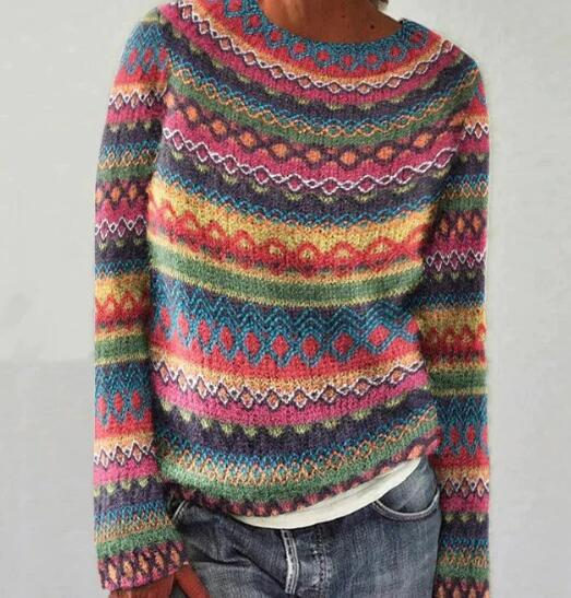 Stilvoller Damen Strickpullover, gemütlich & warm. Rundhalsausschnitt, langarm, perfekt für Winter & Herbst. Eleganter Damenmode-Look.