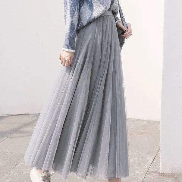 Stilvoller Damen Tüllrock, hoch tailliert. Romantischer A-Linien Maxirock für feminine Frühlings-Looks. Elegant & bequem.