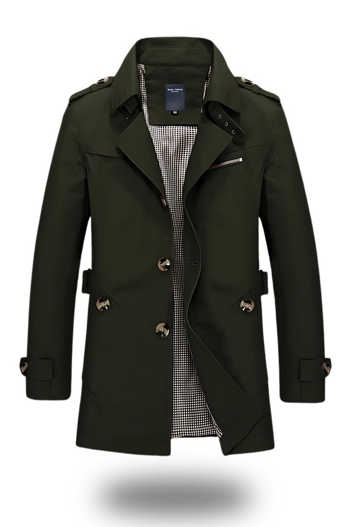 Robuster Damen Trenchcoat mit Gürtel, ein ikonischer Mantel für langanhaltenden Stil und Wetterschutz.